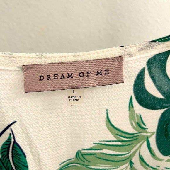 🍀Dream of Me Palm Banana Leaf Tropical Maxi Wrap Dress Sz L - Picture 4 of 13